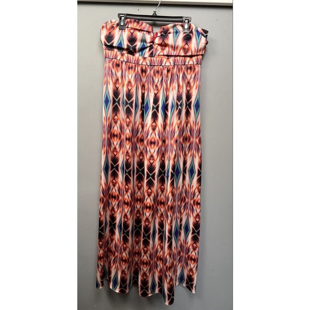 Nicole by Nicole Miller Strapless Dress Womens 14 Stretch Boho Midi Festival NEW
